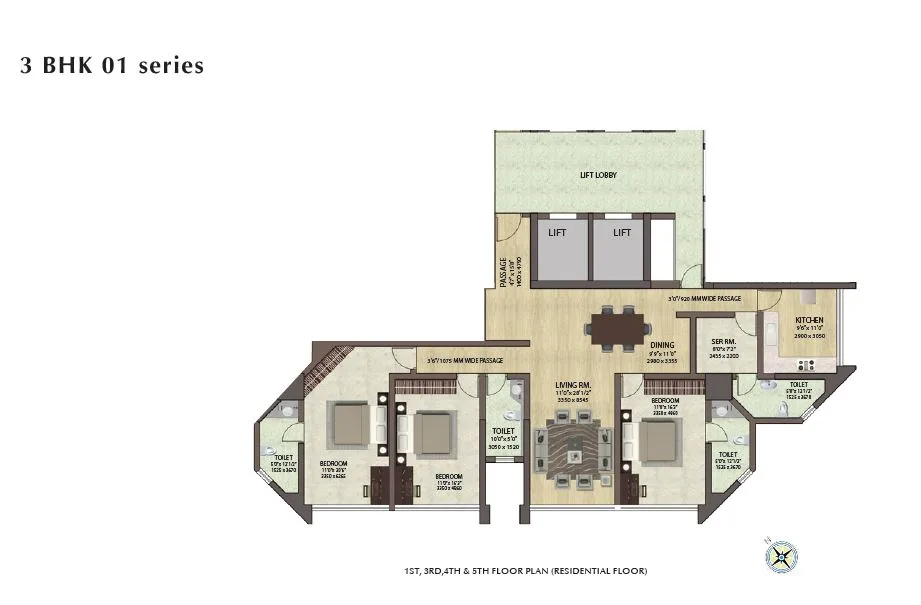 Crescent Tower 3BHK 01 Series