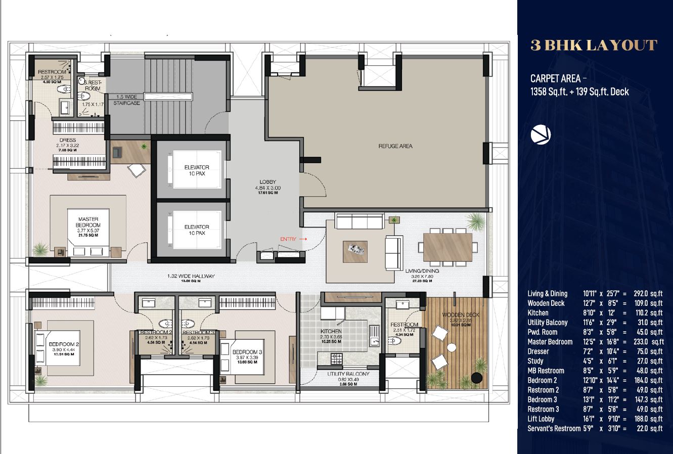 Garden 6 3BHK Layout