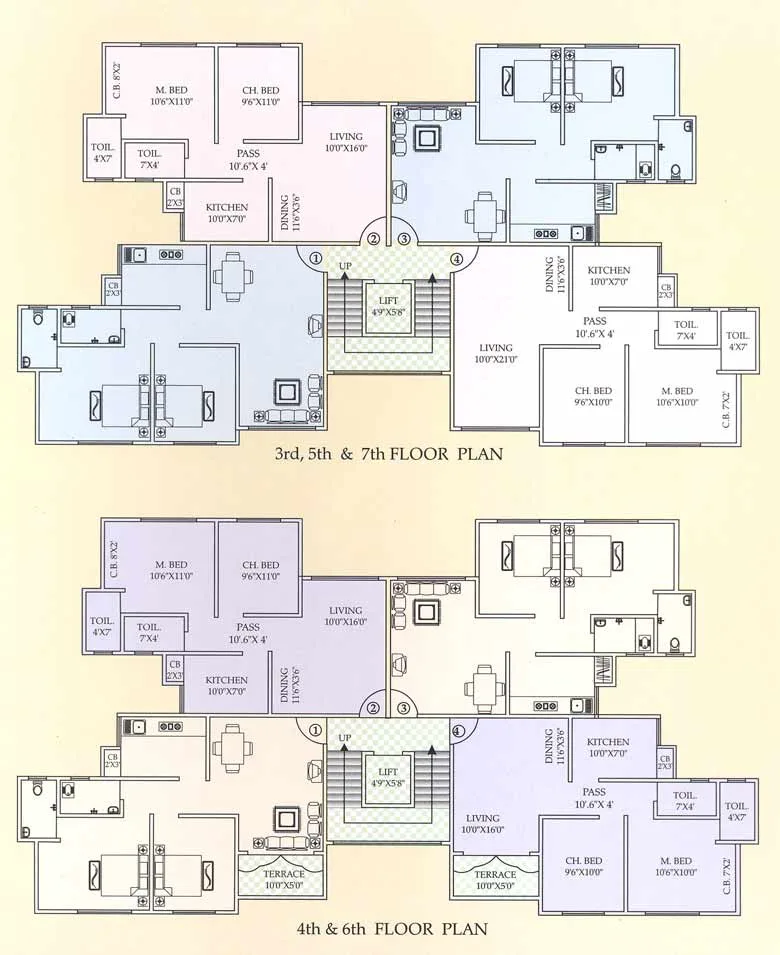 3rd to 7th floor plan