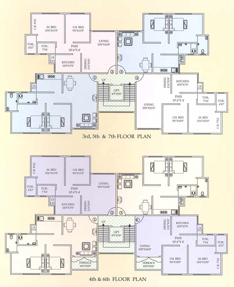 3rd to 7th floor plan