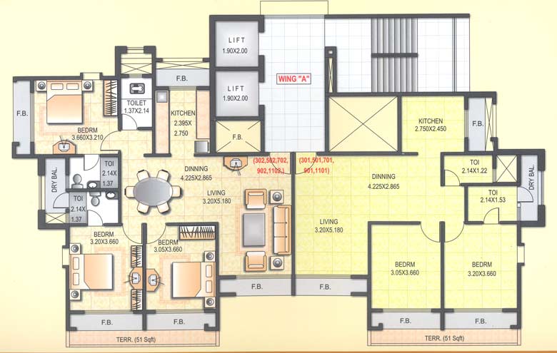 Typical Even Floor Plan (3rd - 11th)