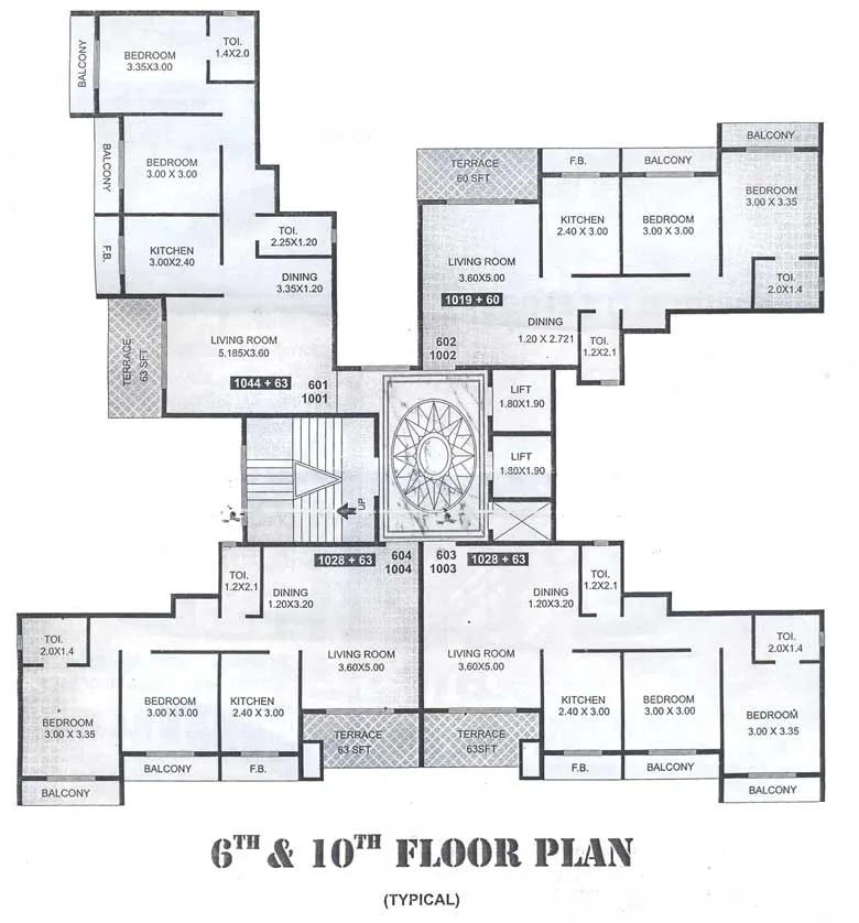 6th and 10th Floor Plan