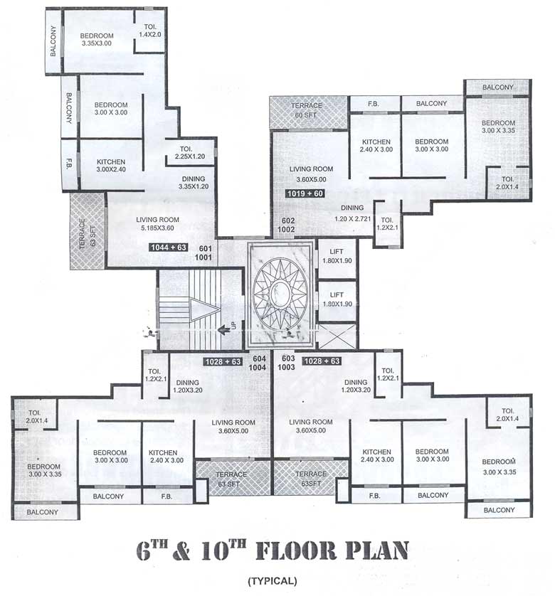 6th and 10th Floor Plan