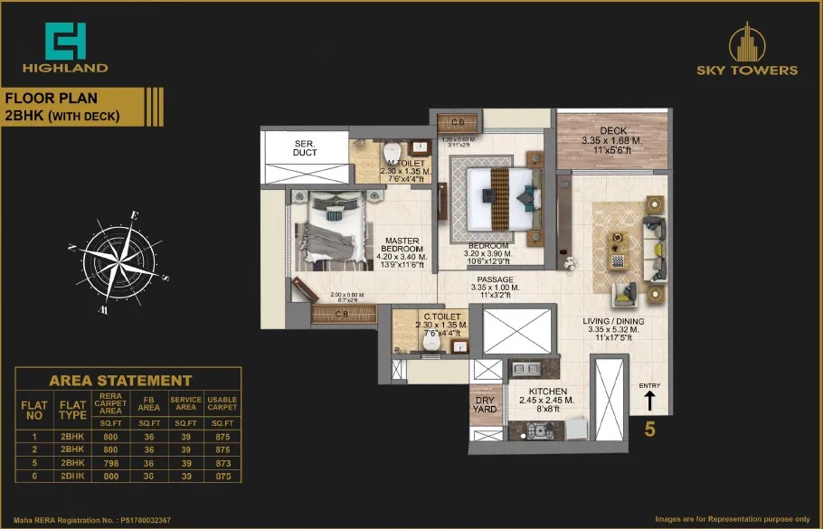2 BHK with Deck
