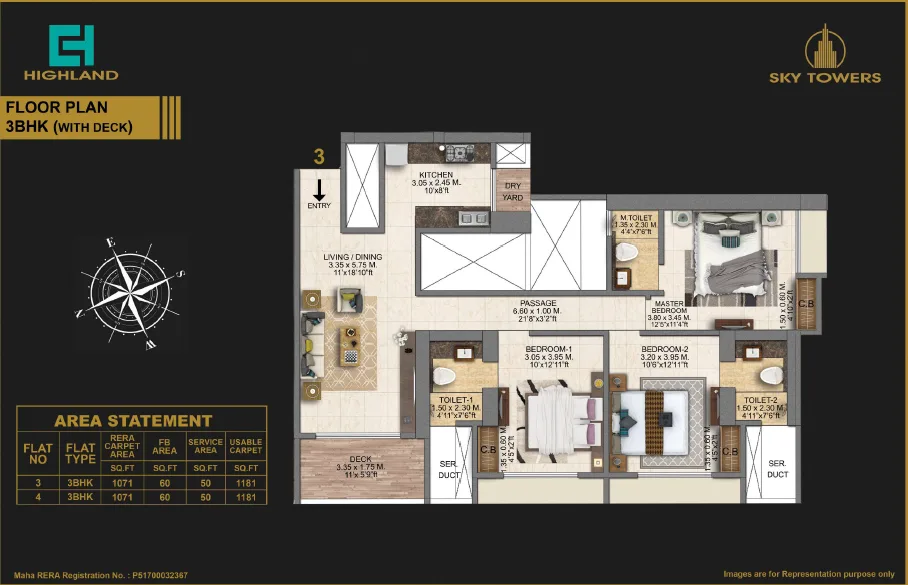 3 BHK with Deck — photo 3