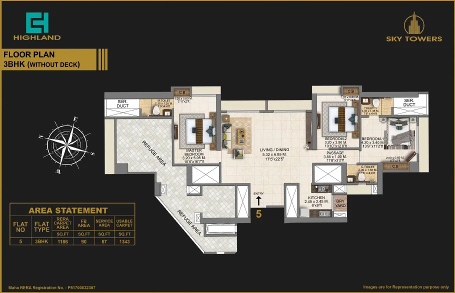 3 BHK without Deck