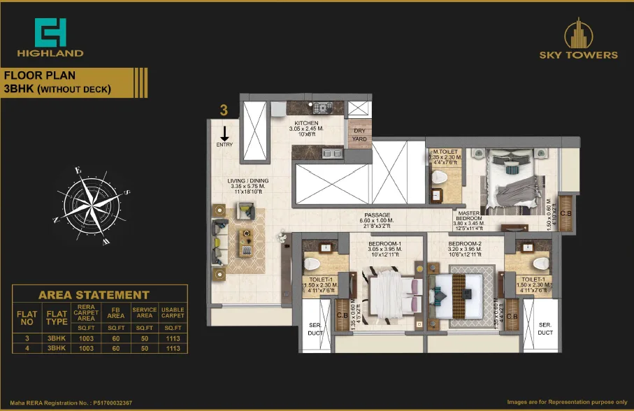 3 BHK without Deck — photo 4