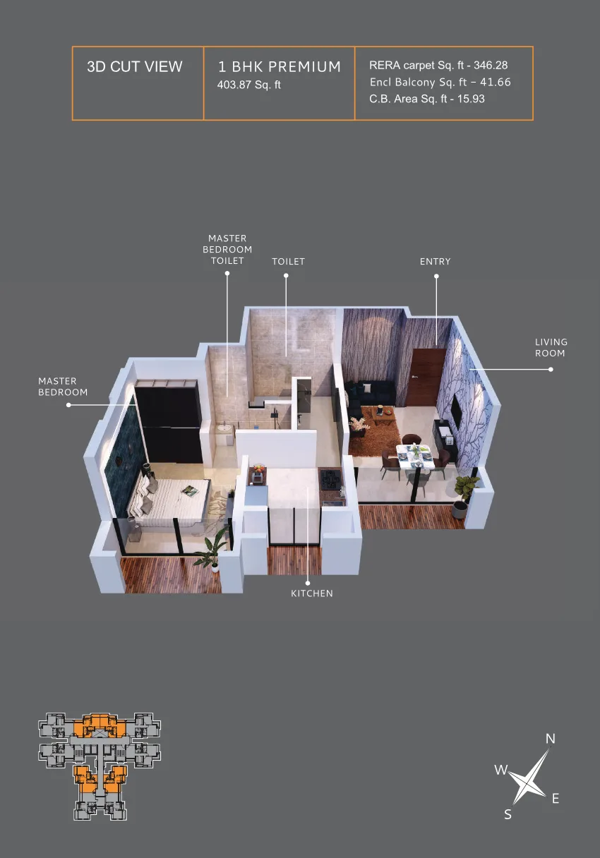 1 BHK Premium