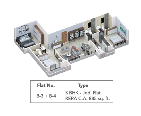 3 BHK Jodi