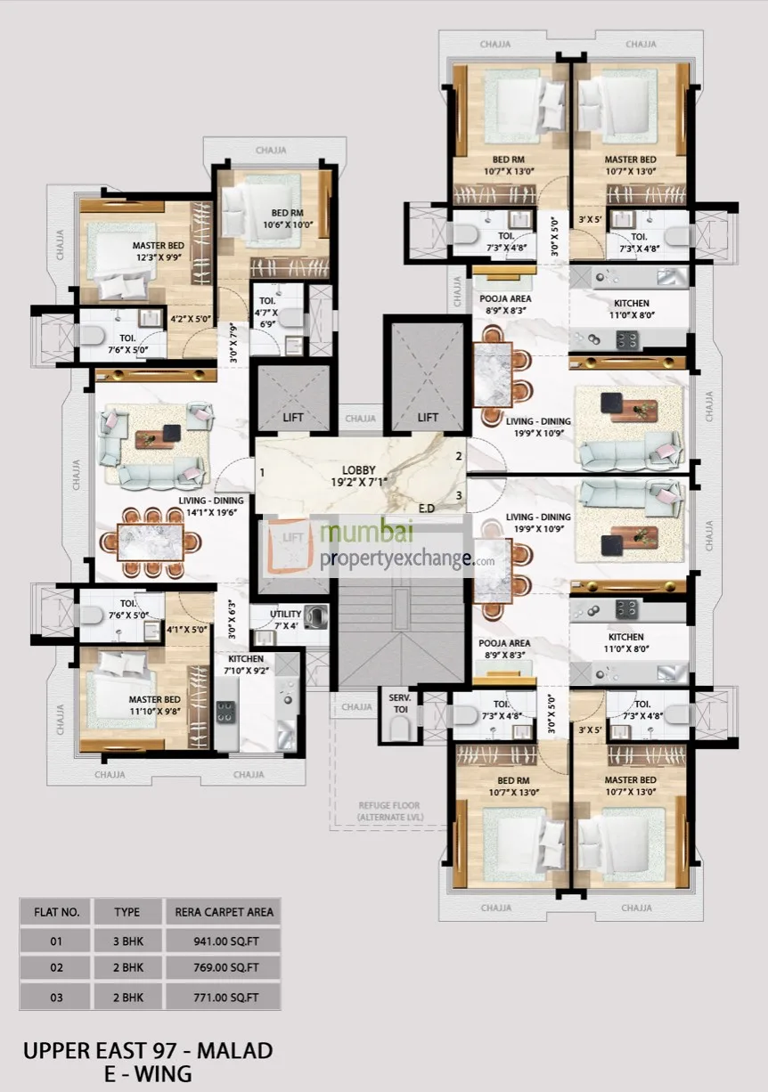Floor Plans - E Wings