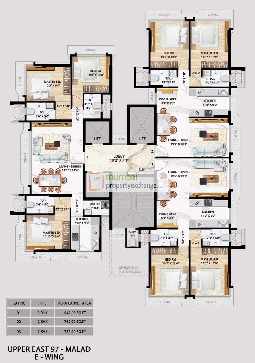 Floor Plans - E Wings