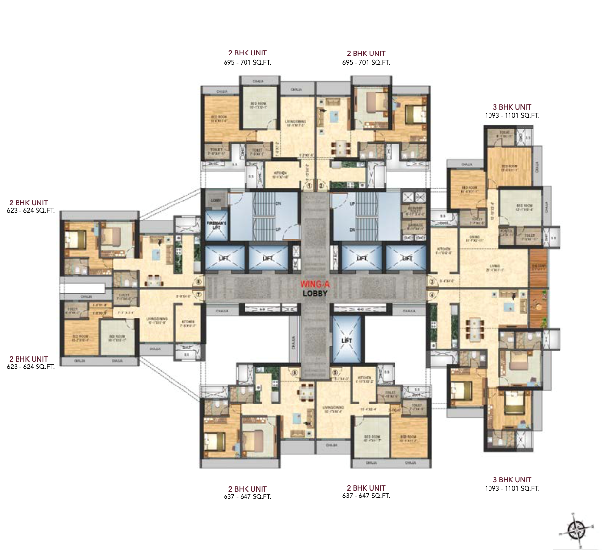 A -Wing floor Plan