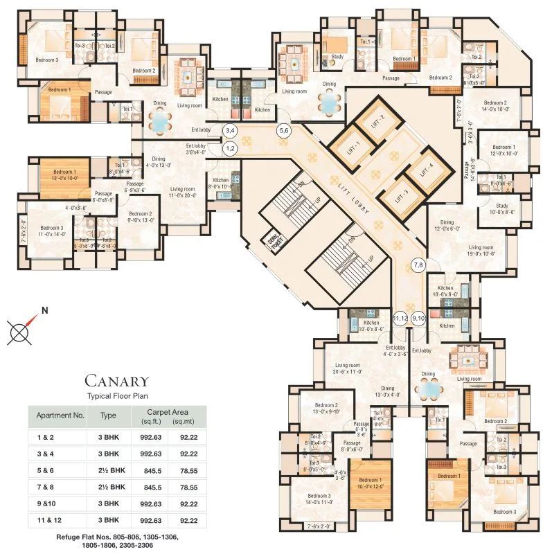 Canary Typical Floor Plan