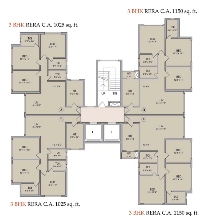 2BHK Floor Plan