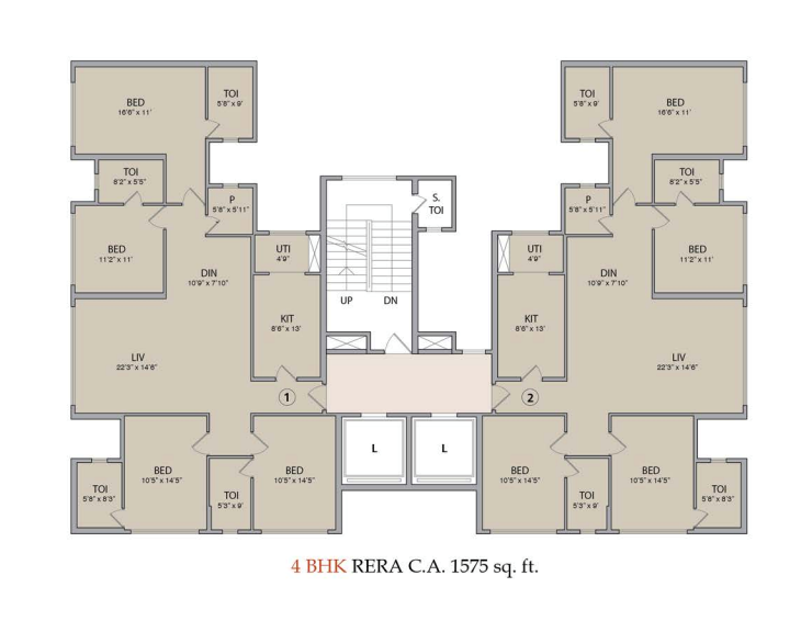 3BHK Floor Plan