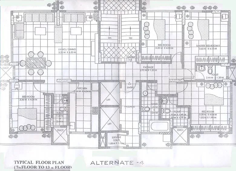 Floor Plan of 7th to 13th