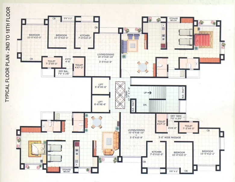 Floor Plan of 2 to 18