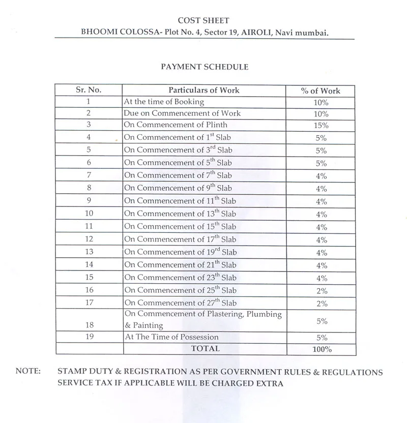 Payment Schedule