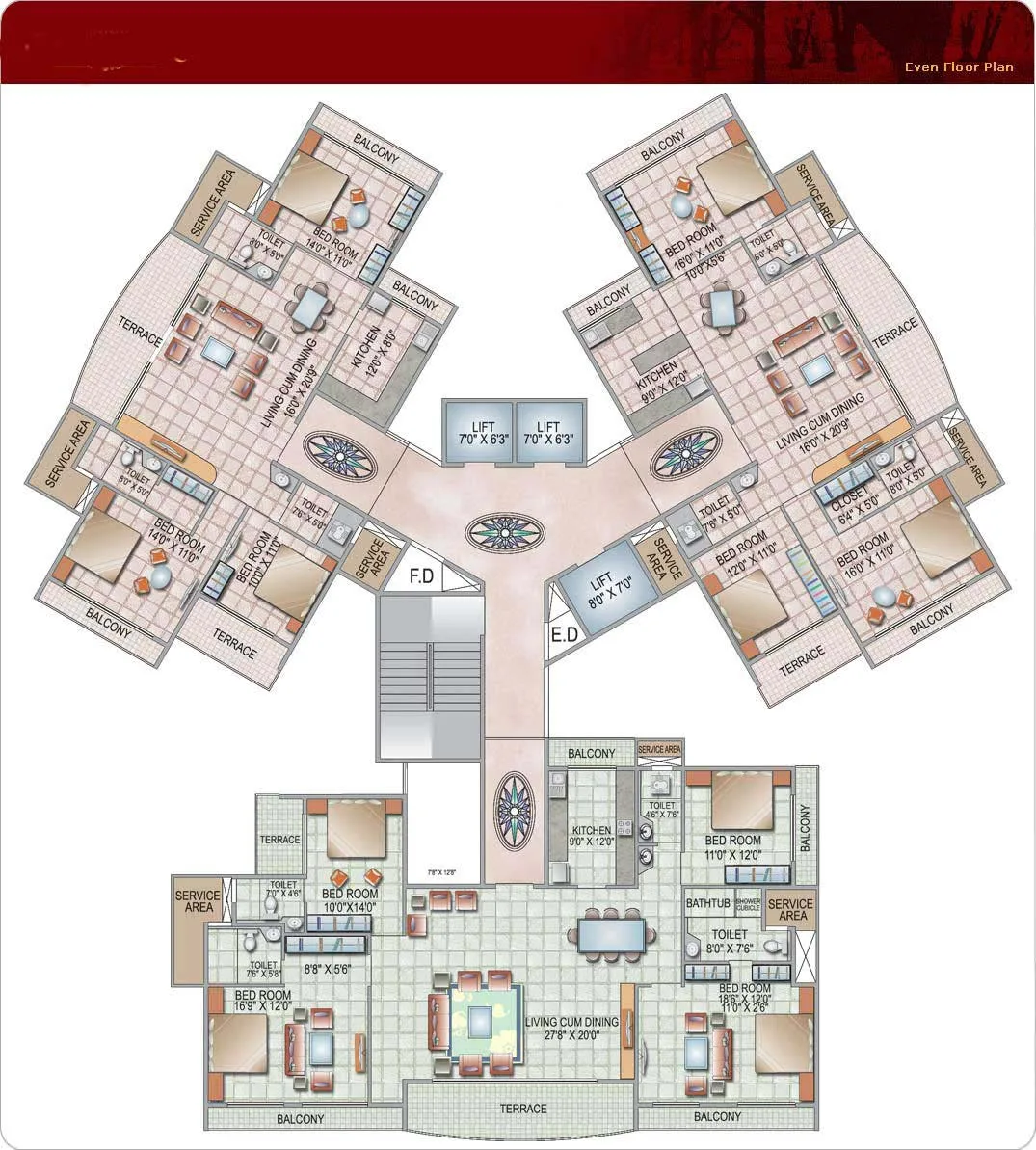 Even Floor Plan