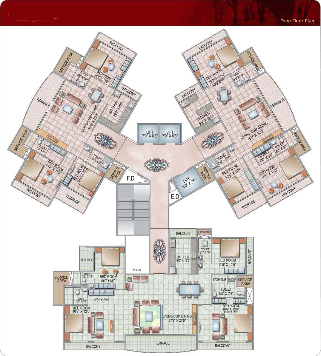 Even Floor Plan