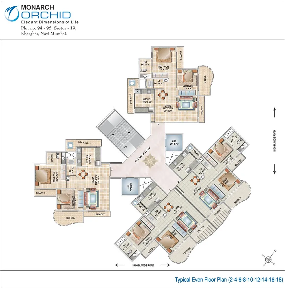 2 BHK Flats for Sale in monarch orchid, Kharghar