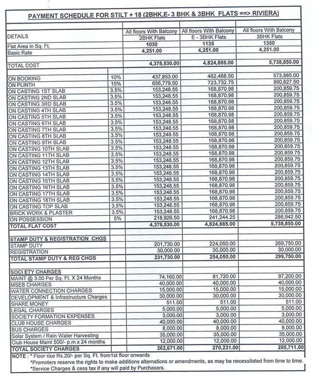 Cost Sheet