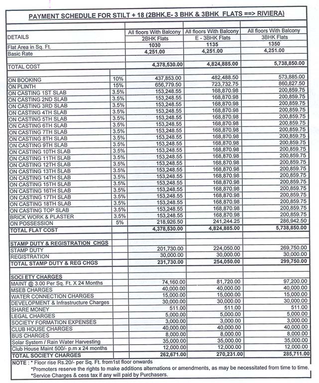 Cost Sheet