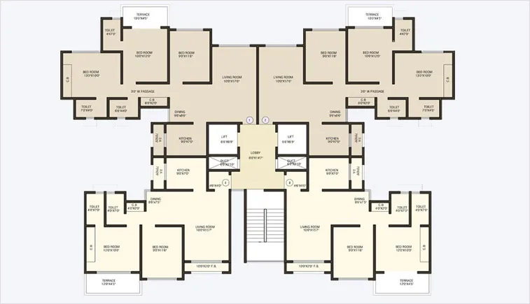 Typical even floor