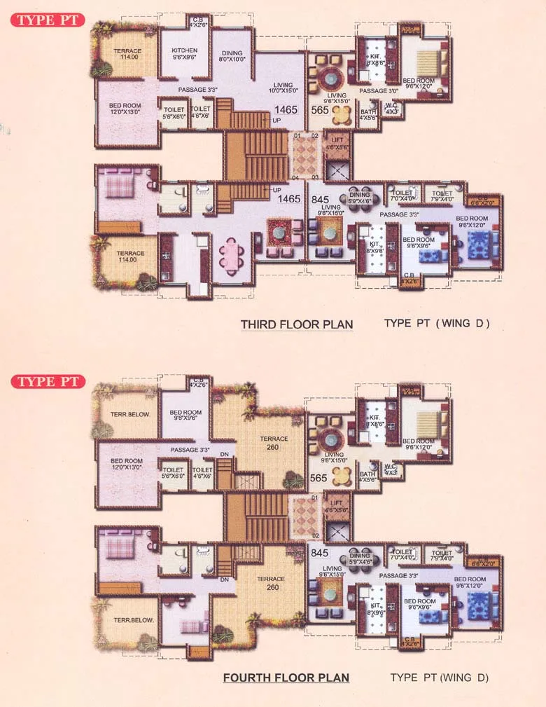 3rd and 4th Floor Plan