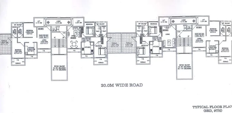 3rd and 9th Floor Plan