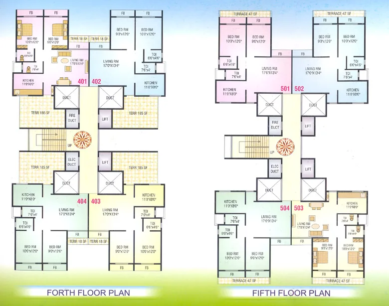 4th and 5th Floor Plan