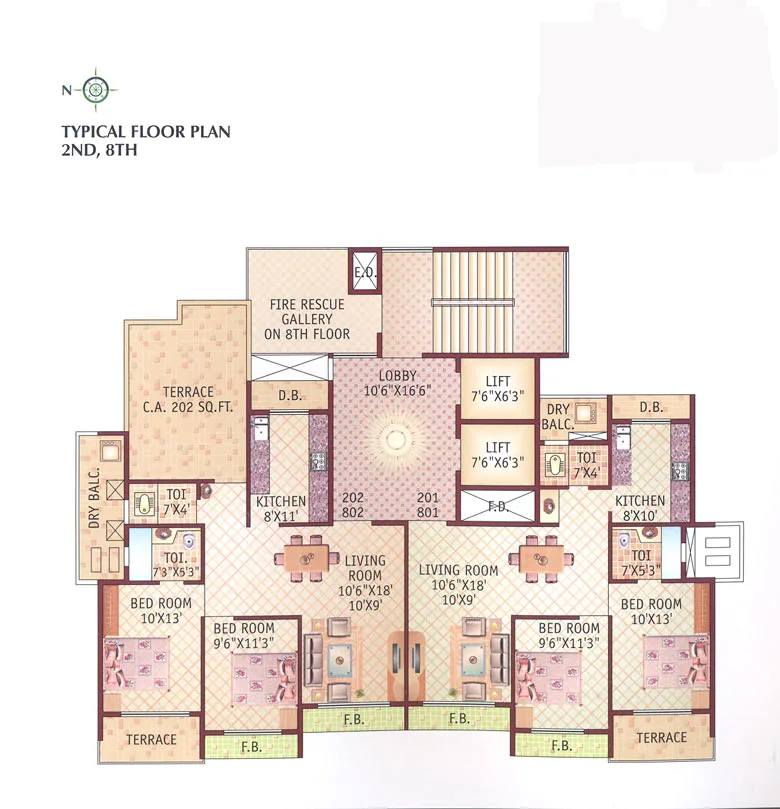 2nd and 8th Floor Plan
