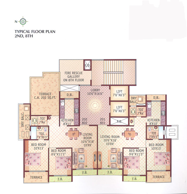 2nd and 8th Floor Plan