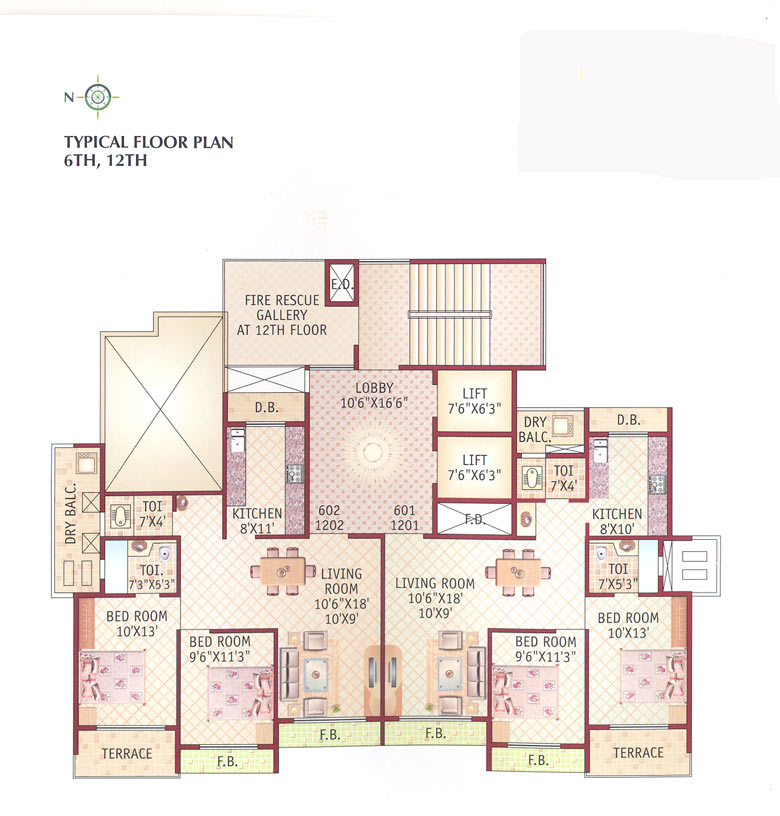 6th and 12th floor Plan