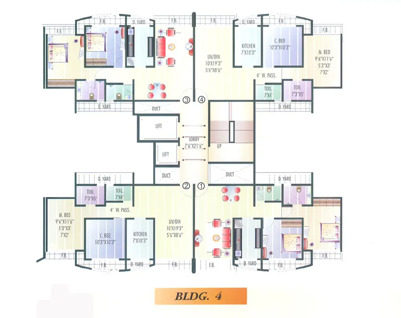 4 BHK Flats on Rent in Coral Heights, Thane West