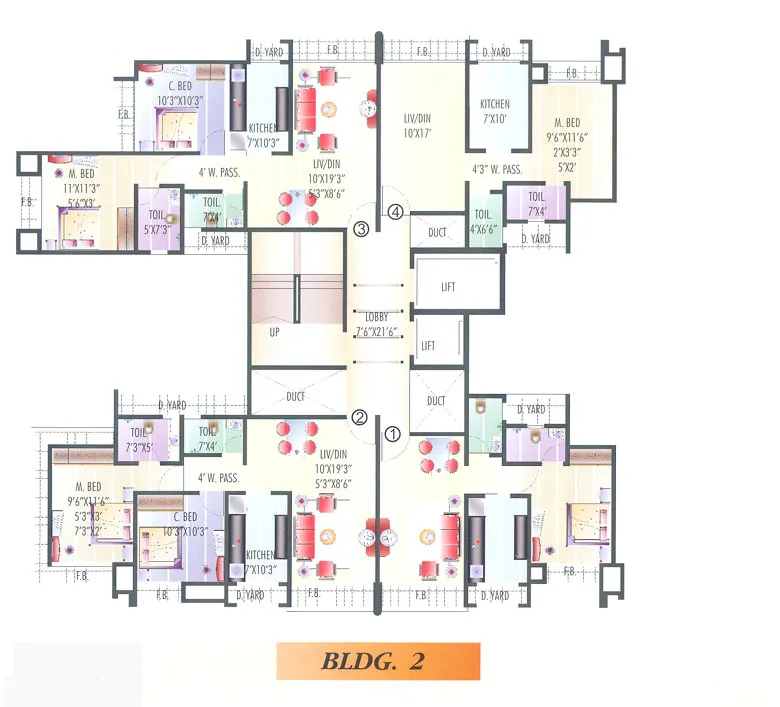4 BHK Flats on Rent in Coral Heights, Thane West