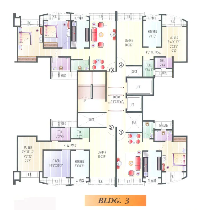 4 BHK Flats on Rent in Coral Heights, Thane West