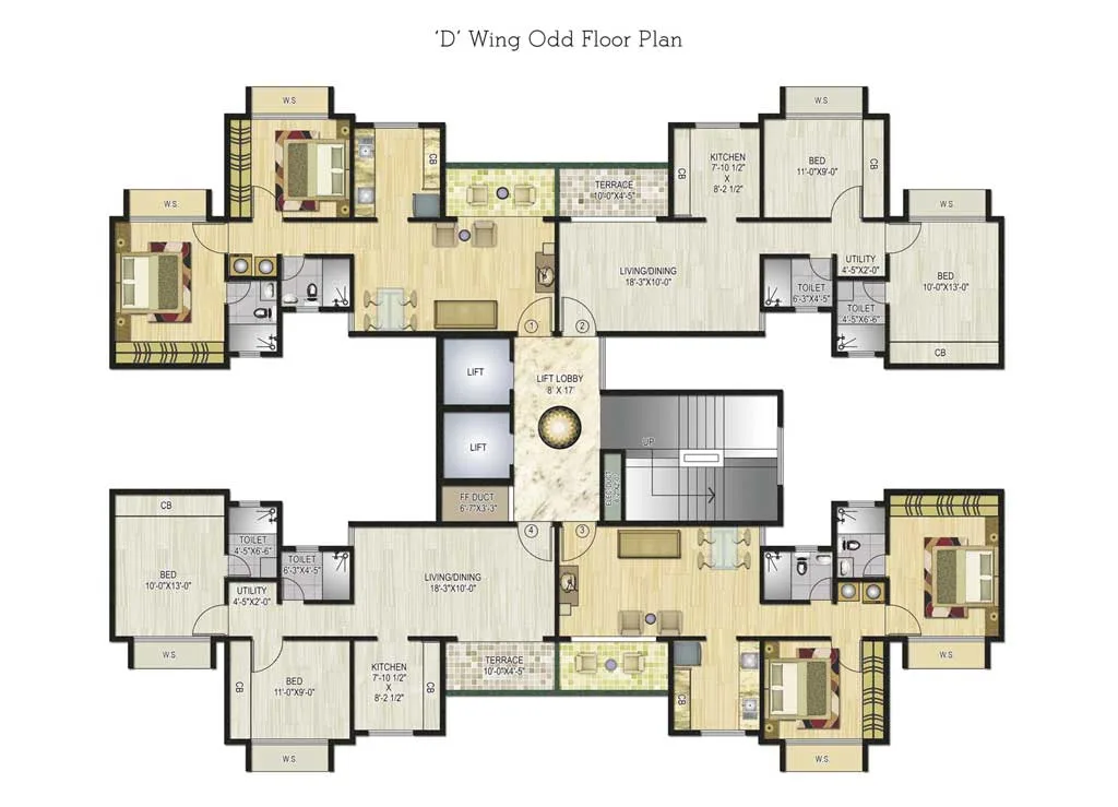 D Wing Odd Floor Plan