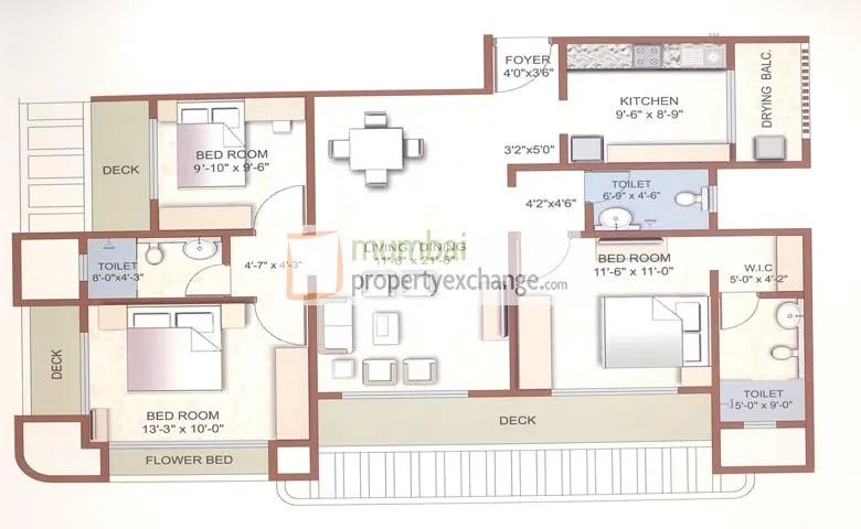 3 BHK Flats on Rent in Jade Gardens, Bandra East