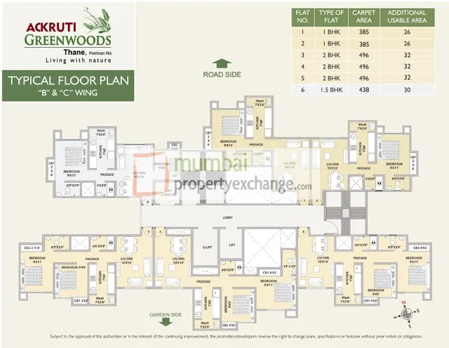 Greenwoods Typical Floor Plan Wing B-C
