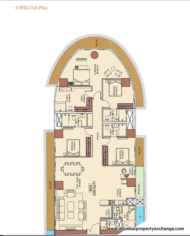 4 BHK Floor Plan