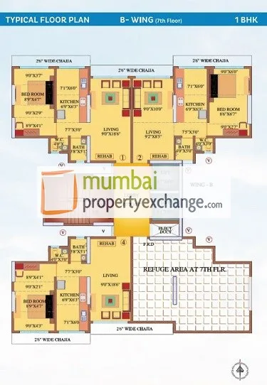 B Wing- 7th floor plan