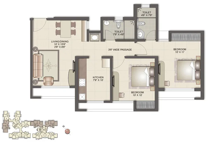 2 BHK Plan