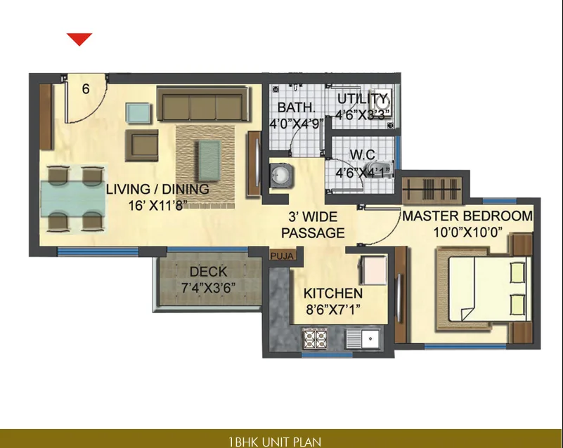 Unit Plan 1 BHK