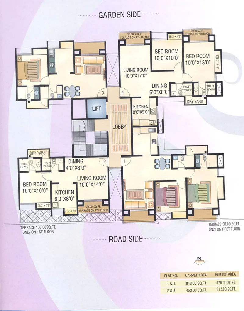 2 BHK Flats on Rent in Highland Gardens, Thane West