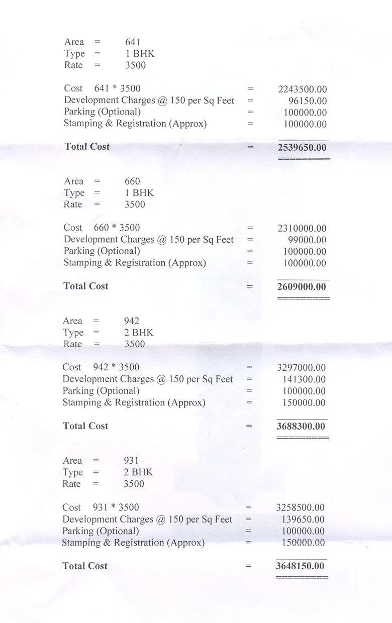 Payment Shedule