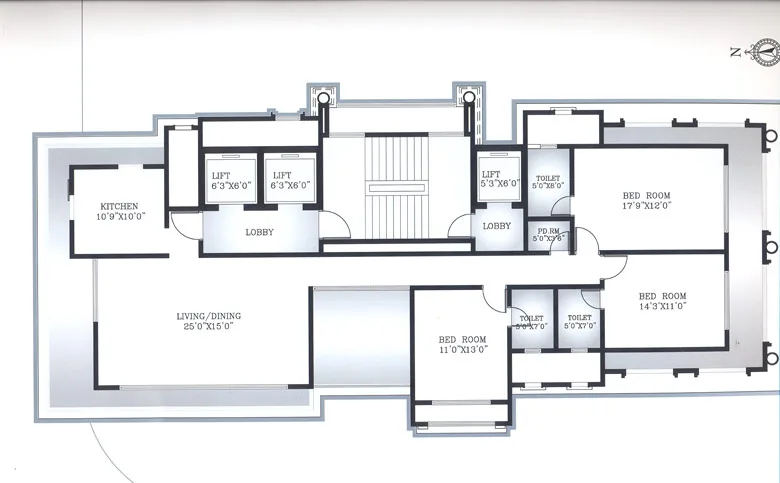 Zahra Court, Khar West — 6th, 9th and 10th floor Plan