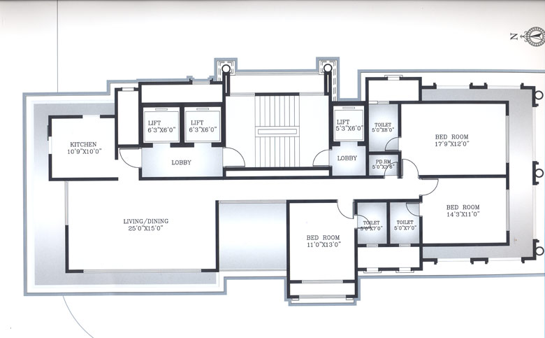 6th, 9th and 10th floor Plan