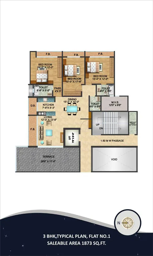 3 BHK Plan