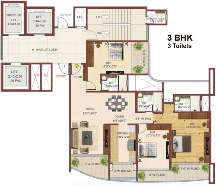 Rustomjee Elita 3BHK